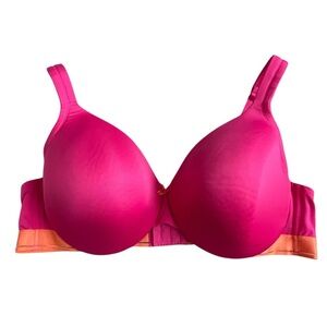 Cacique Lightly Lined Full Coverage Bra Plus Size 46C Pink Orange Smooth